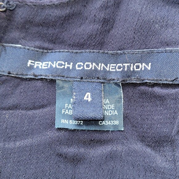 French Connection Silk and Viscose Short Sleeve Studded Dress Size 4 - Picture 5 of 7